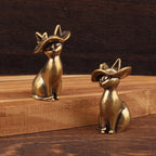Brass Cat with Hat
