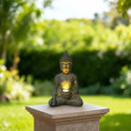 Meditating Buddha Statue - Solar Light