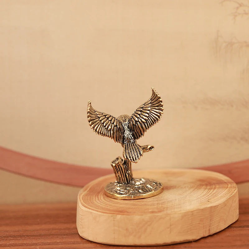 Brass Owl Perched on Branch
