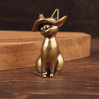 Brass Cat with Hat