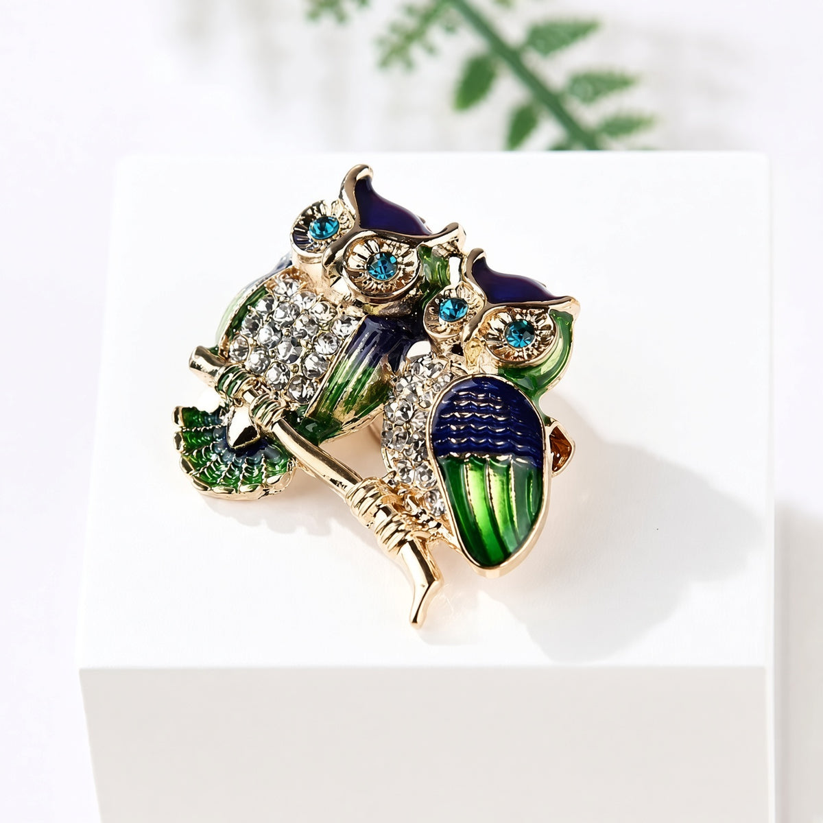 The Two Wise Owls Brooch