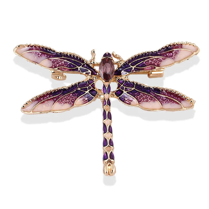 The Painted Dragonfly Brooch in purple
