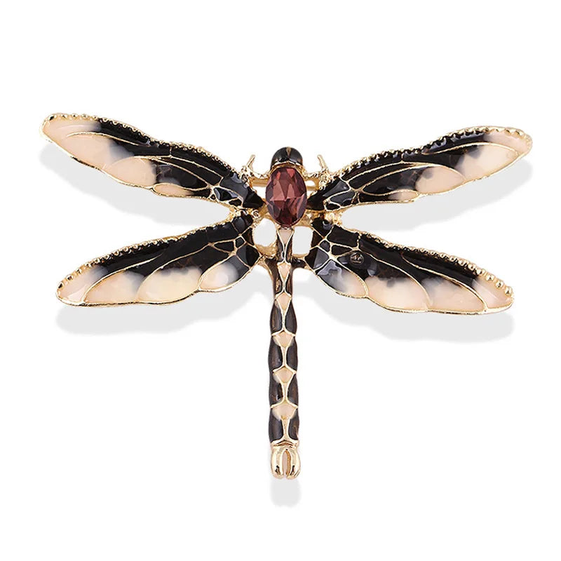 The Painted Dragonfly Brooch in brown
