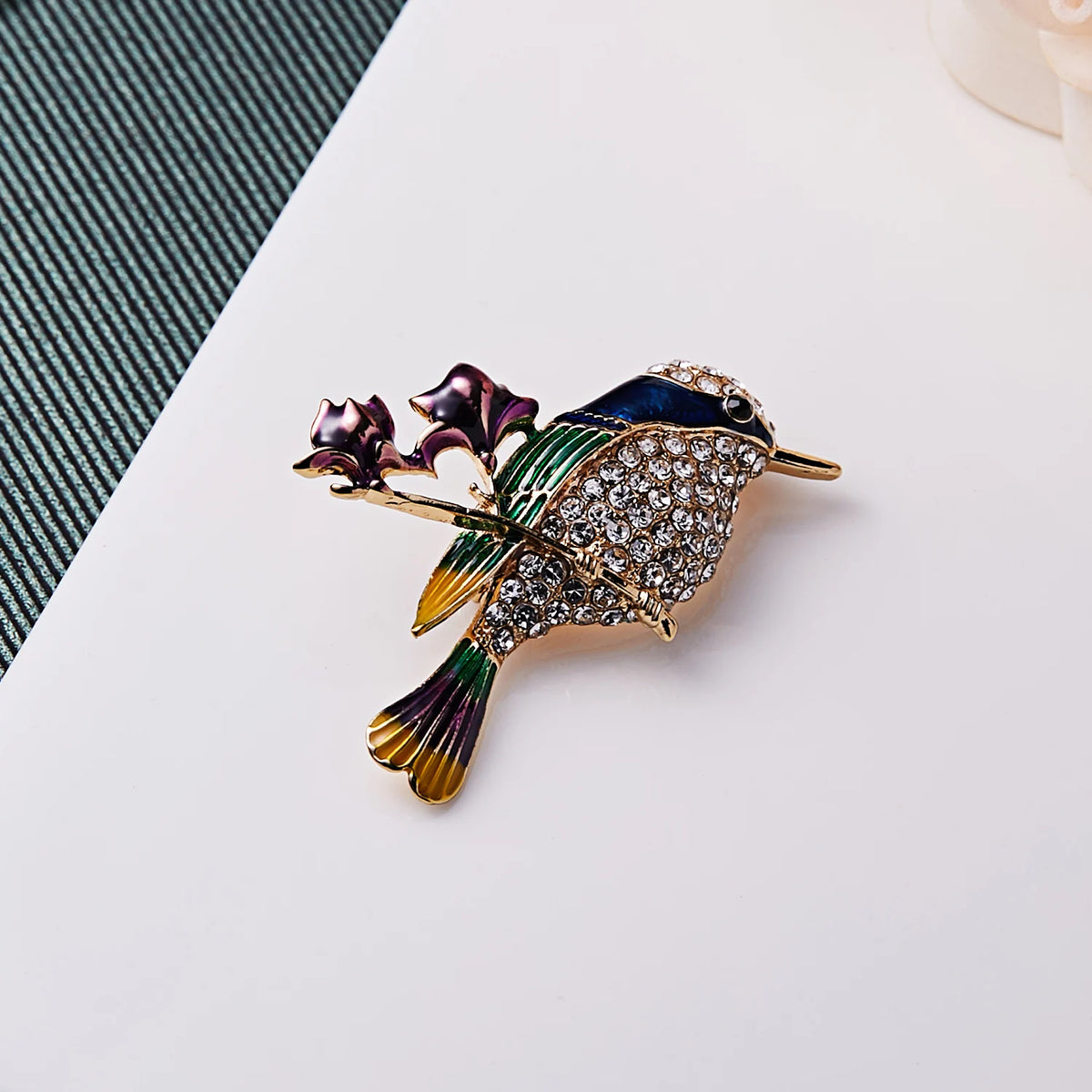The Jewelled Kingfisher Brooch, angled view