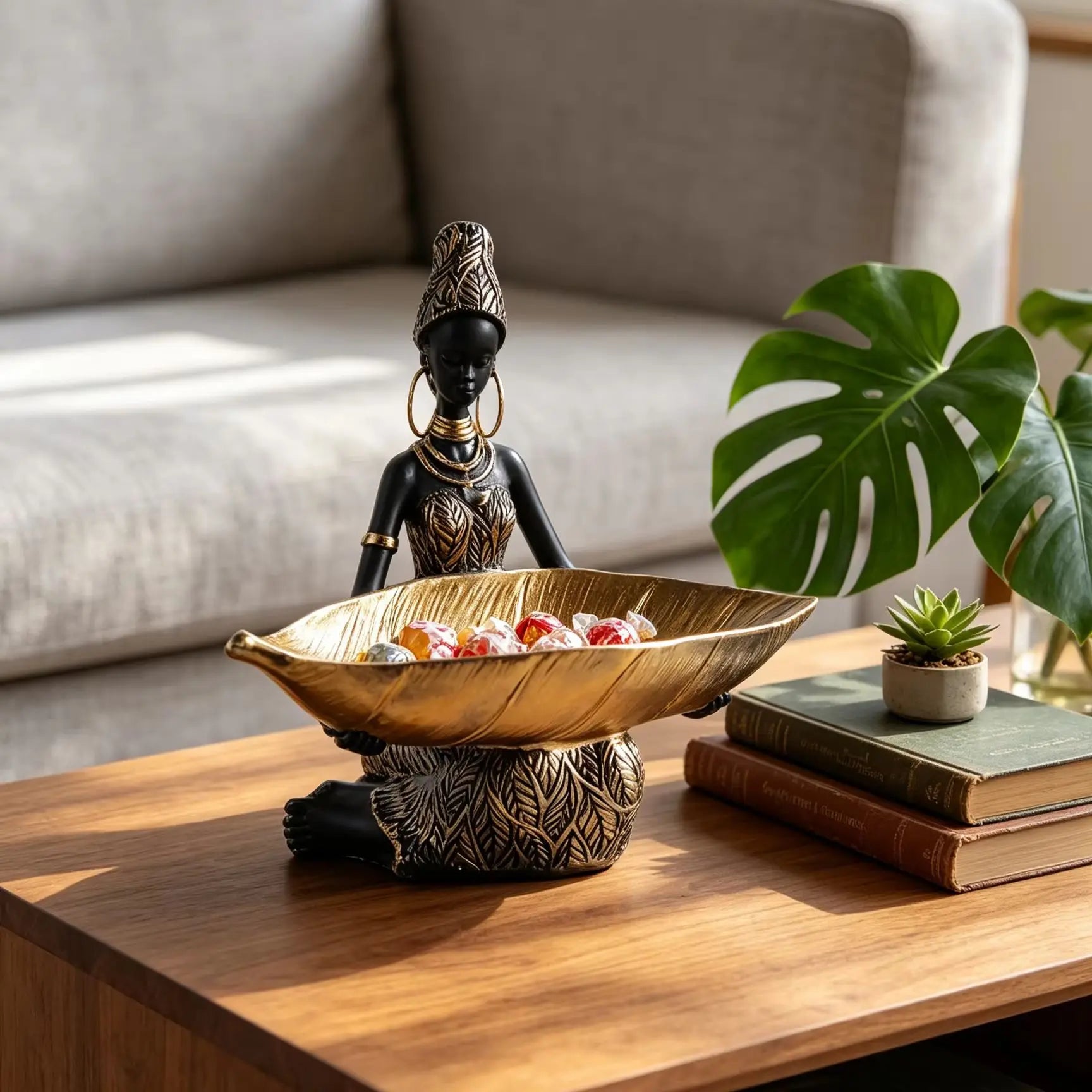 Zuri's Golden Leaf Trinket Holder