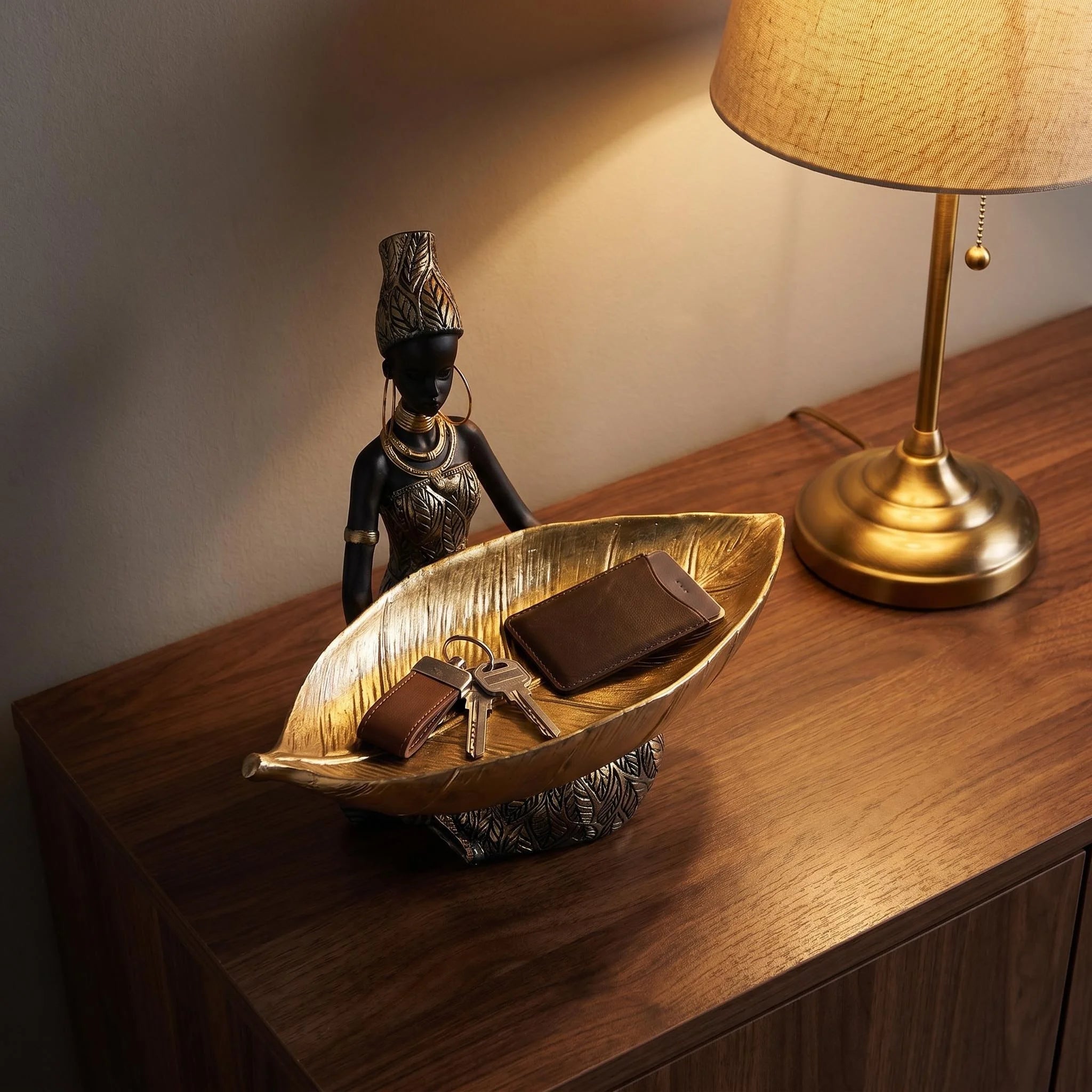 Zuri's Golden Leaf Trinket Holder