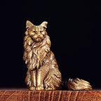 Maisie the Maine Coon bronze figurine, front view