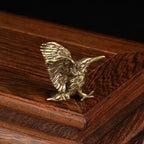 Brass eagle tea pet ornament, alternate angle