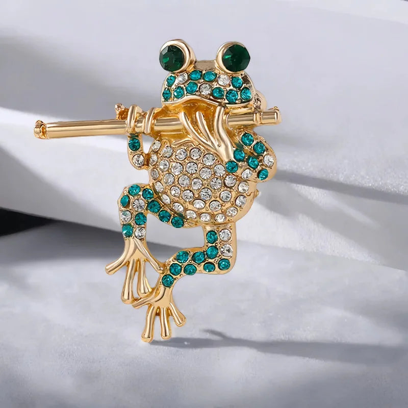 The Piping Frog Brooch