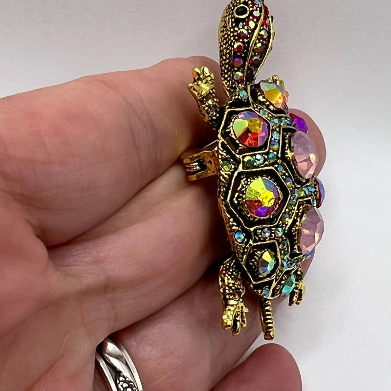 The Treasure Tortoise Brooch, side view