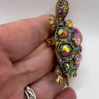 The Treasure Tortoise Brooch, side view