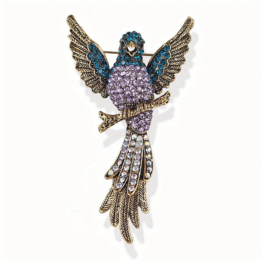 The Bird of Paradise Brooch on a white background