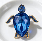 The Jewelled Sea Turtle Brooch in blue