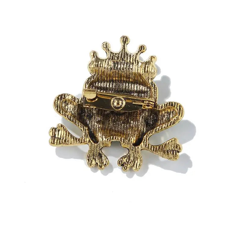 The Frog Prince Brooch, back showing the pin fastening