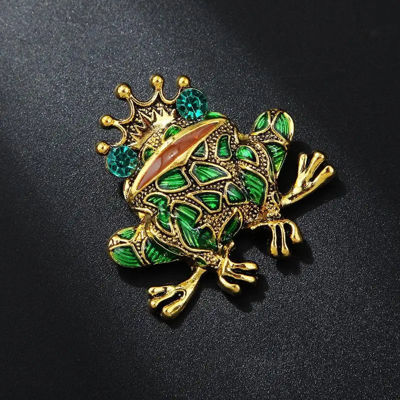 The Frog Prince Brooch, angled view