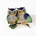 The Two Wise Owls Brooch