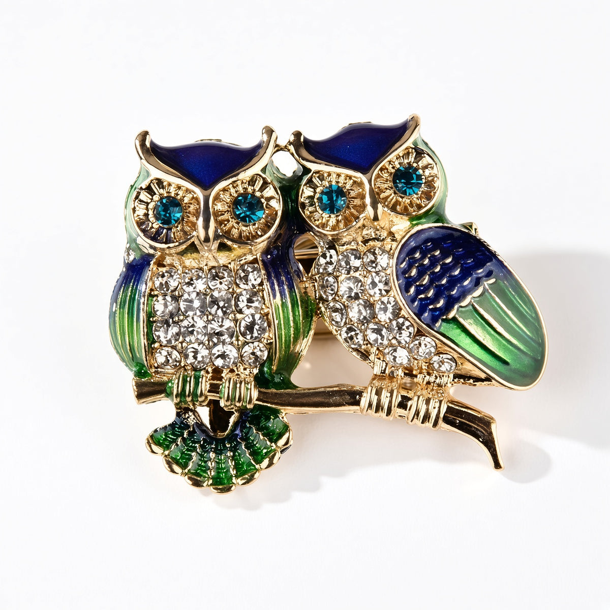 The Two Wise Owls Brooch