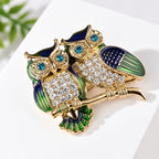 The Two Wise Owls Brooch