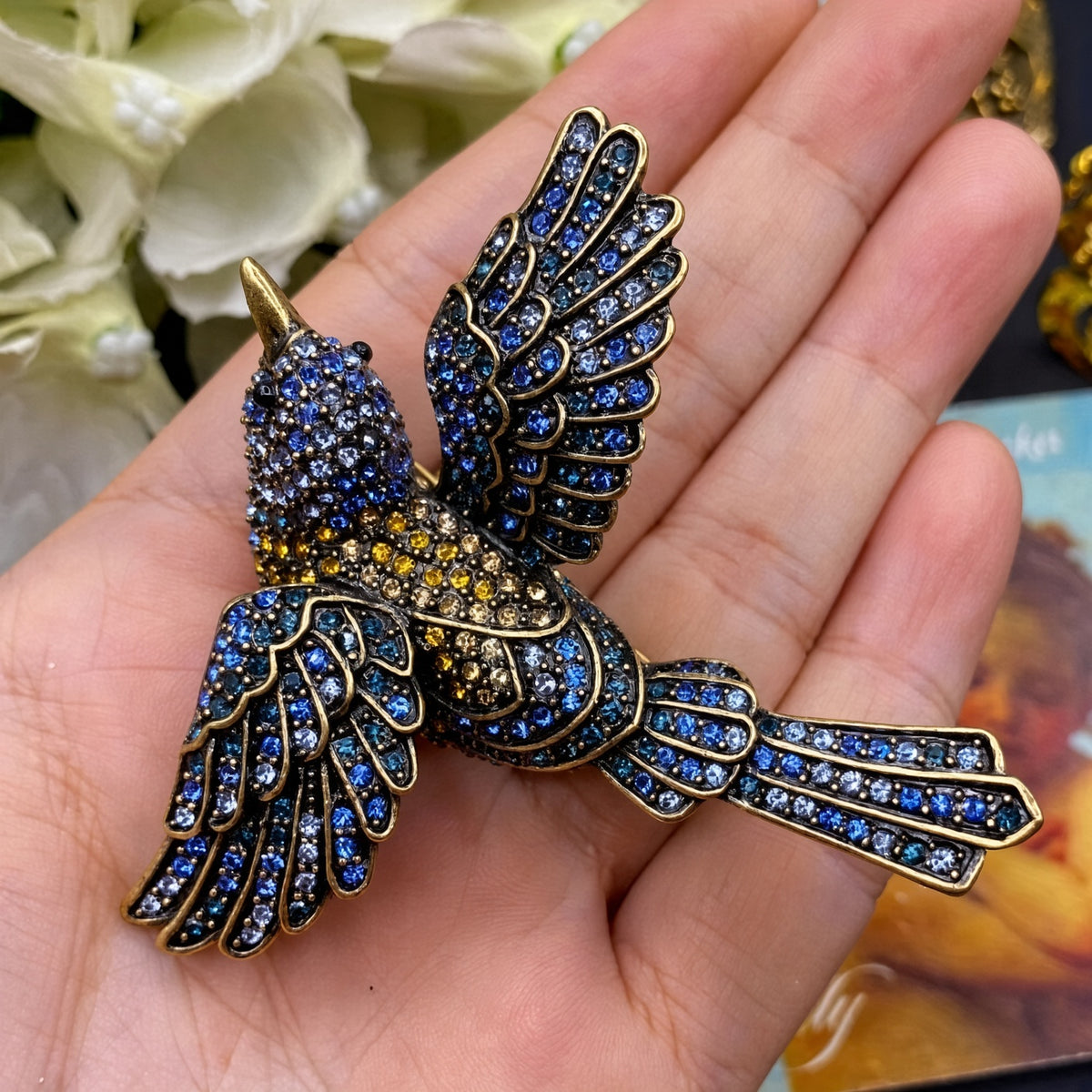 The Bluebird in Flight Brooch