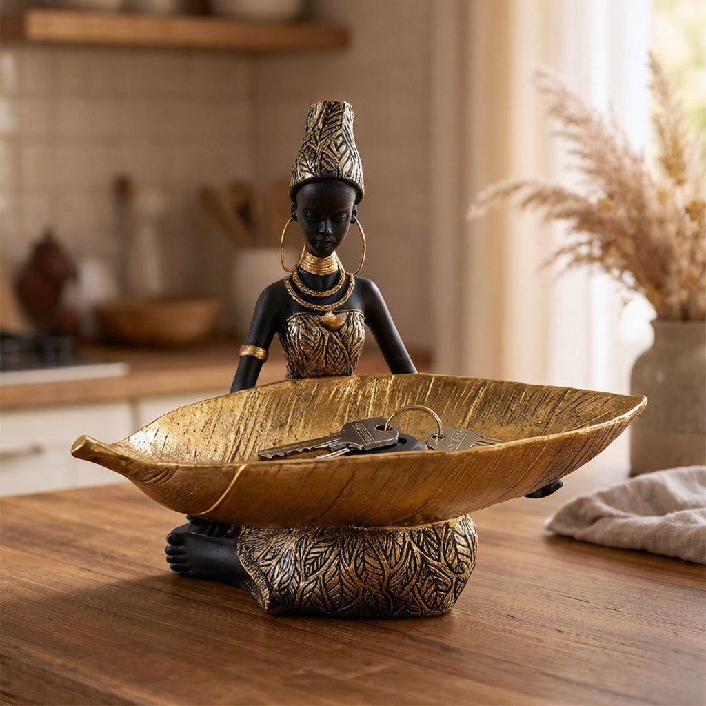 Zuri's Golden Leaf Trinket Holder