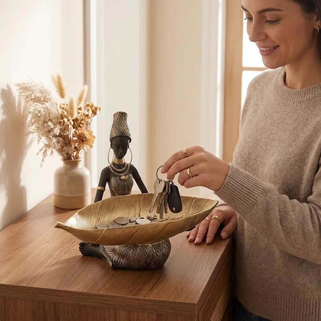 Zuri's Golden Leaf Trinket Holder