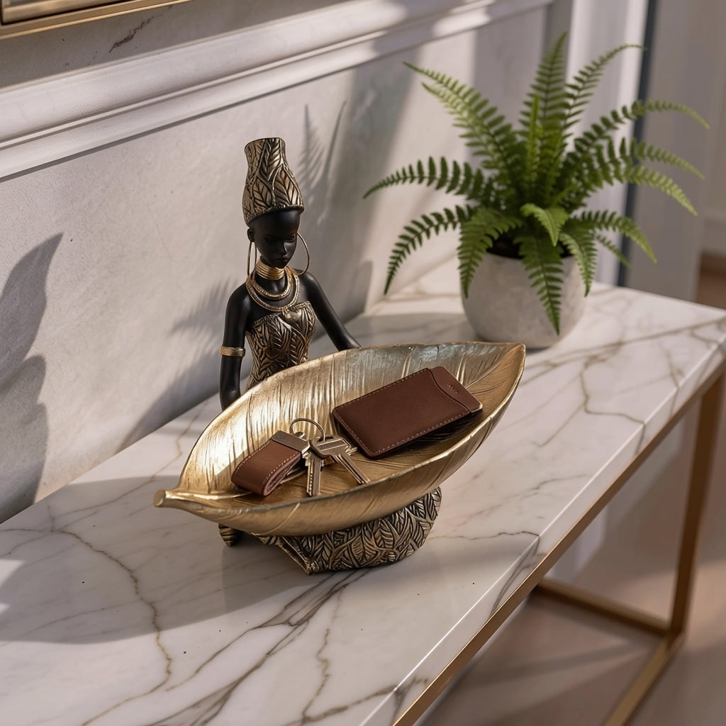 Zuri's Golden Leaf Trinket Holder